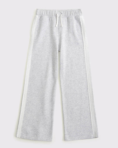 Lace-Trim Wide Leg Sweatpants