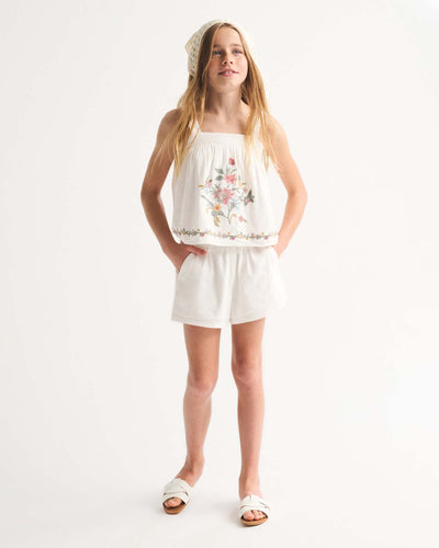 high rise pull-on shorts