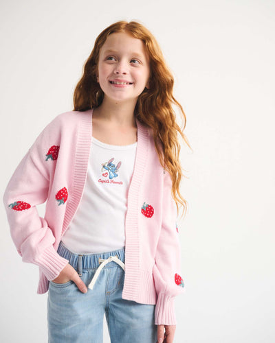 slouchy non-closure strawberry cardigan