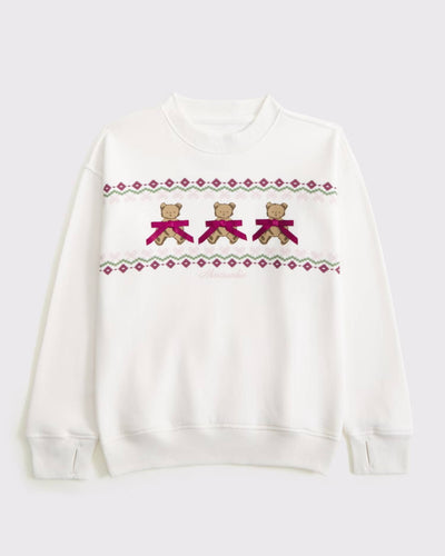 Legging-Friendly Festive Graphic Crew Sweatshirt