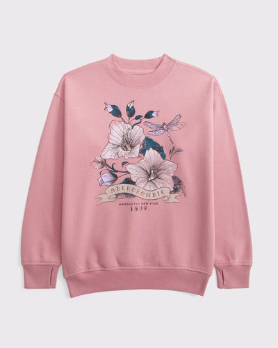 longer-length graphic logo crew sweatshirt