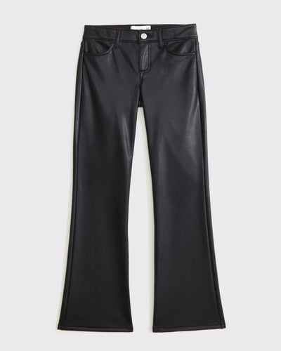 Low Rise Vegan Leather Bootcut Pants
