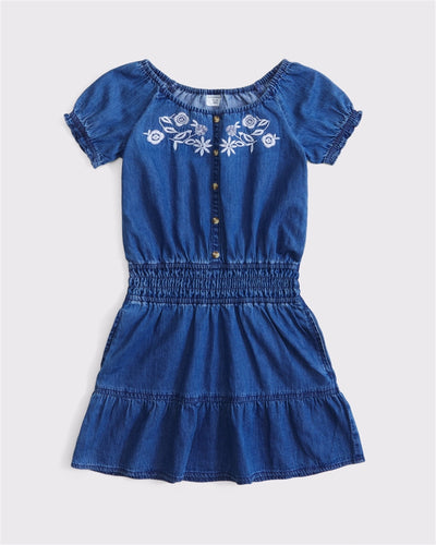 boho smocked waist mini dress
