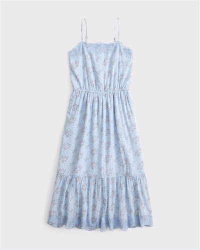 embroidered lace-trim maxi dress