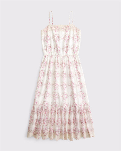 embroidered lace-trim maxi dress